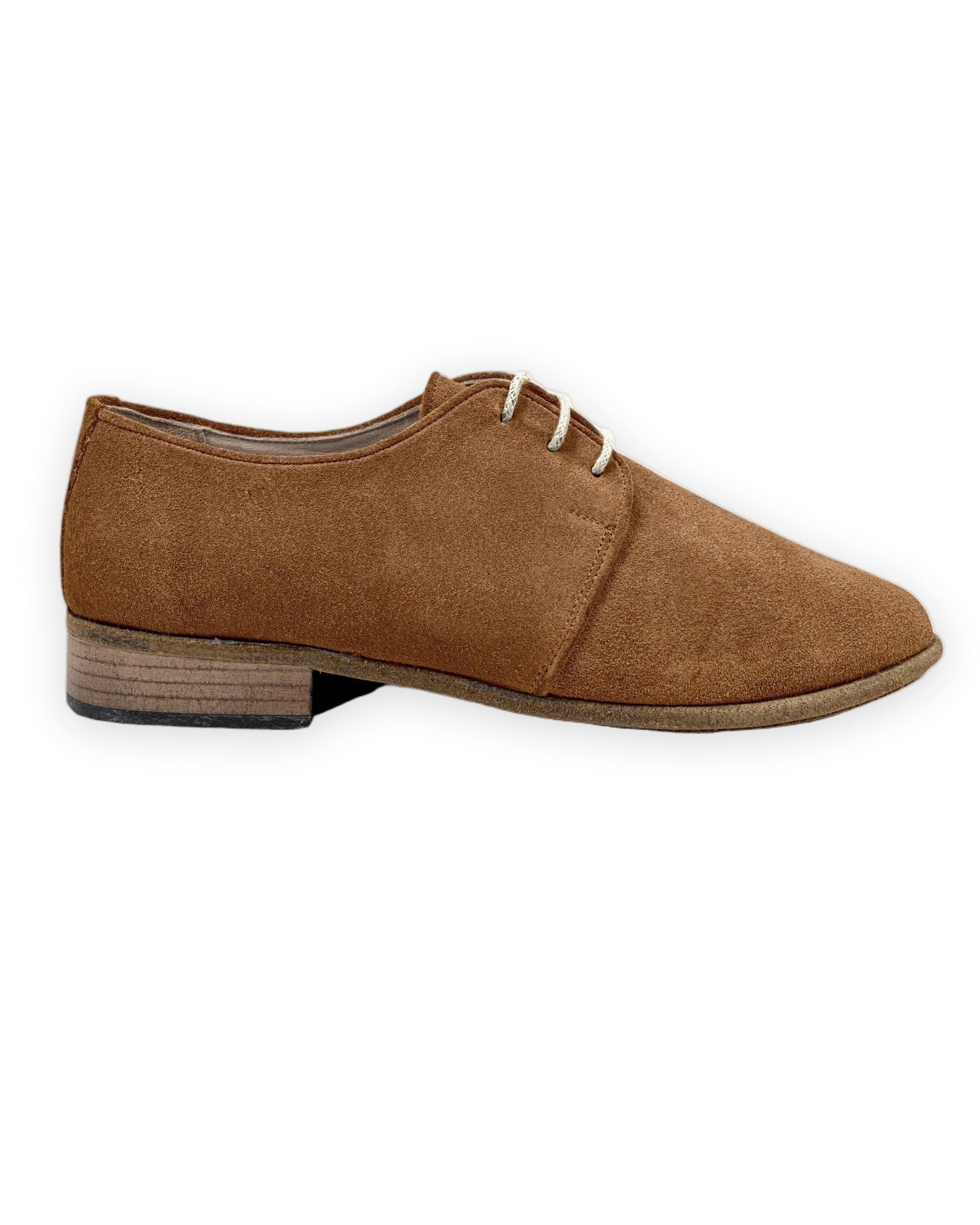 Side view Tan Pointed Toe Oxford - Calf Leather Zero Drop | Bespoky