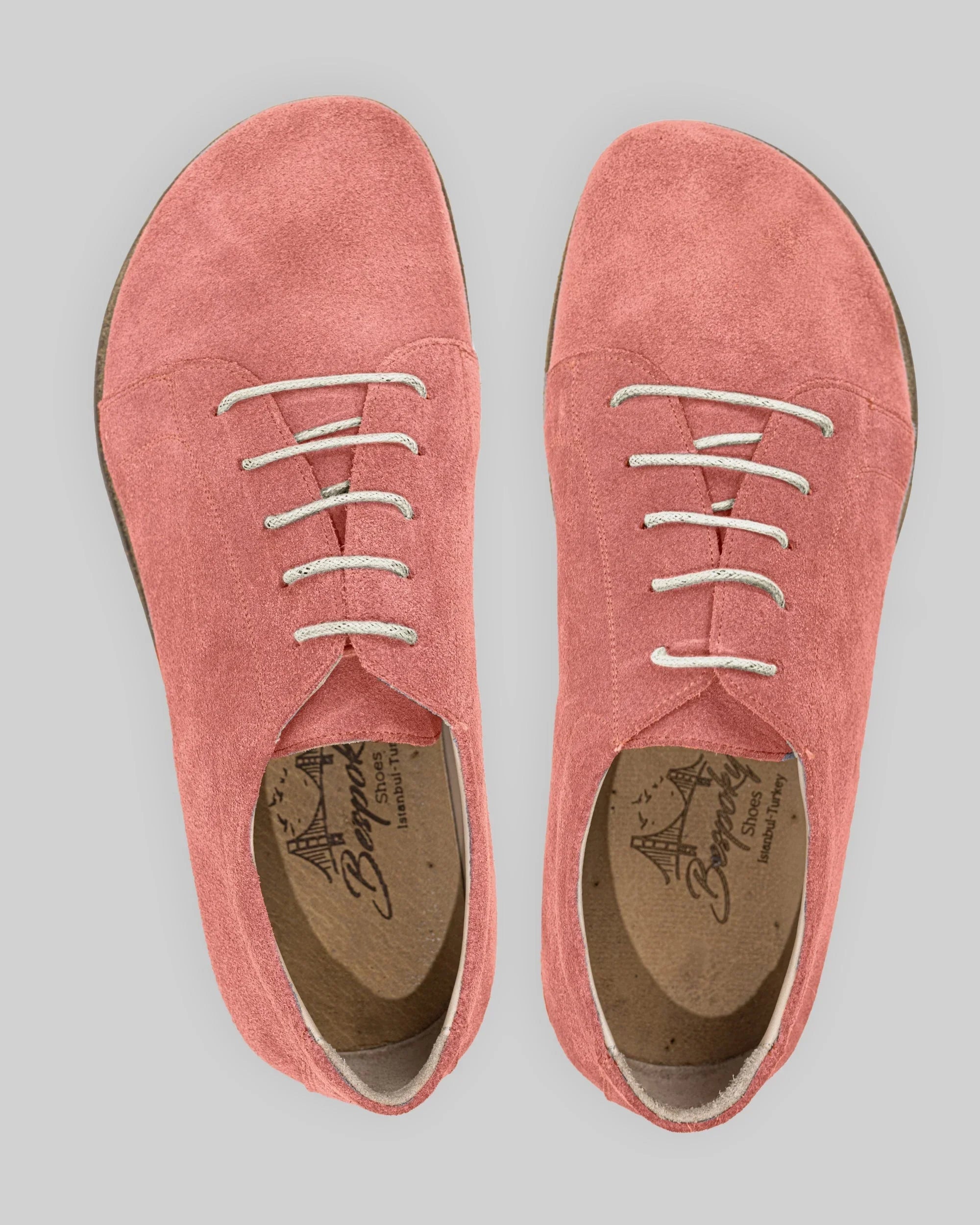 Side view Pink Barefoot Sneaker - Calf Leather Zero Drop | Bespoky