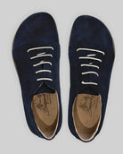 Side view Navy Suede Barefoot Sneaker - Calf Leather Zero Drop | Bespoky