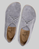 Side view Grey Suede Oxford Shoes - Calf Leather Zero Drop | Bespoky