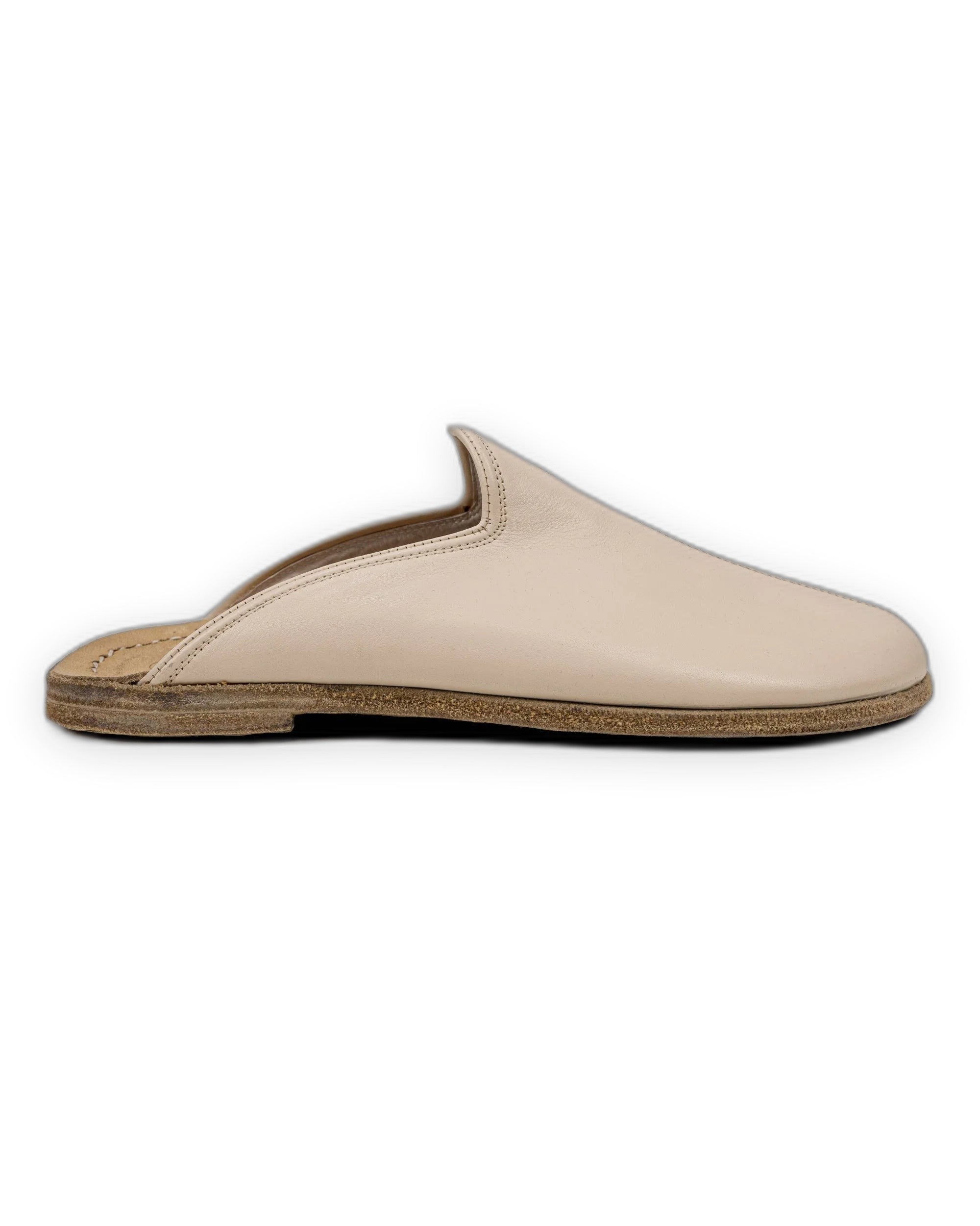 Detail Beige Slippers - Handcrafted Calf Leather Turkey | Bespoky