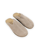 Men's Beige Nubuck Slippers - Handcrafted Calf Leather Wide Toe Box | Bespoky