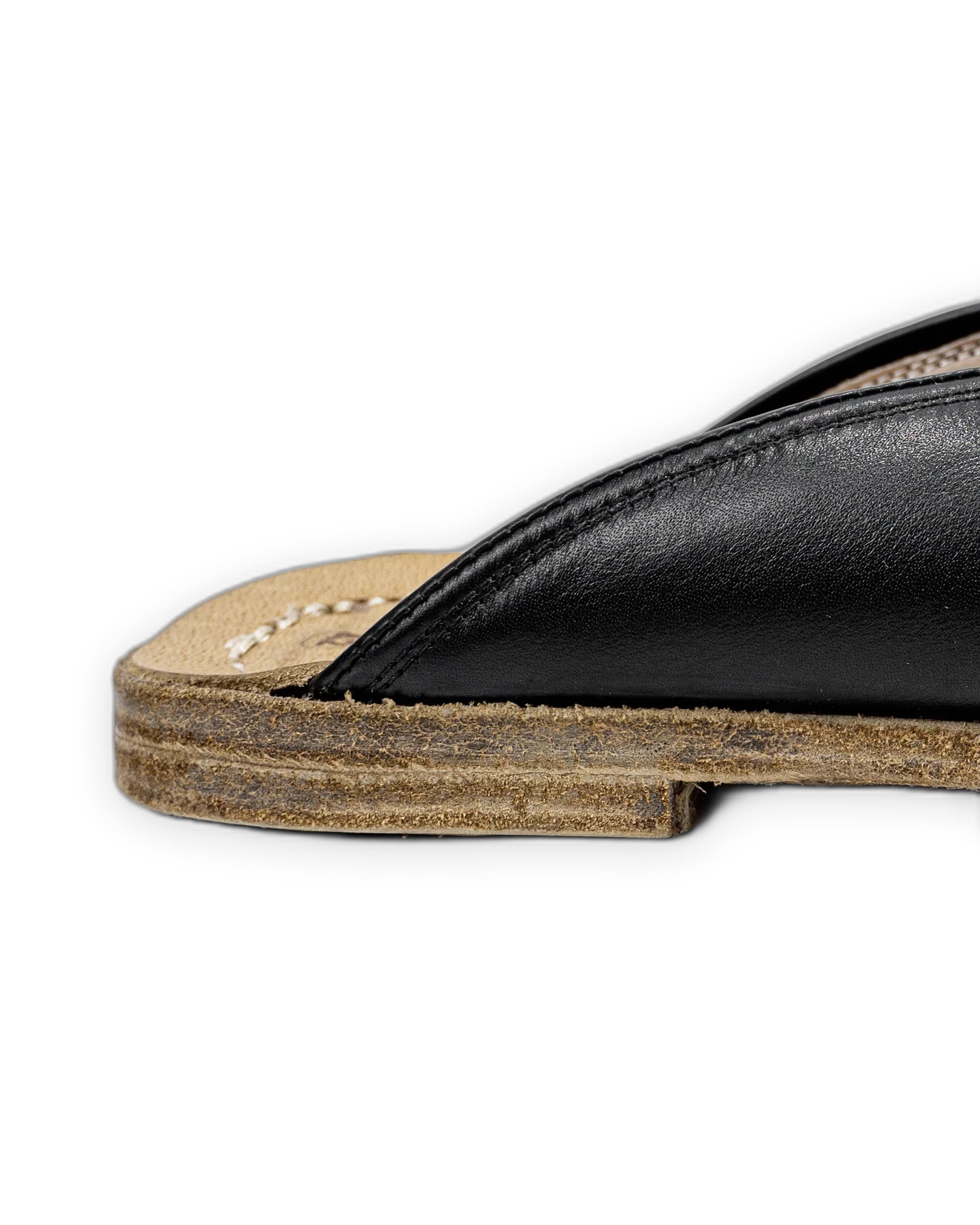 Pair Black Slippers - Barefoot Wide Toe Calf Leather | Bespoky