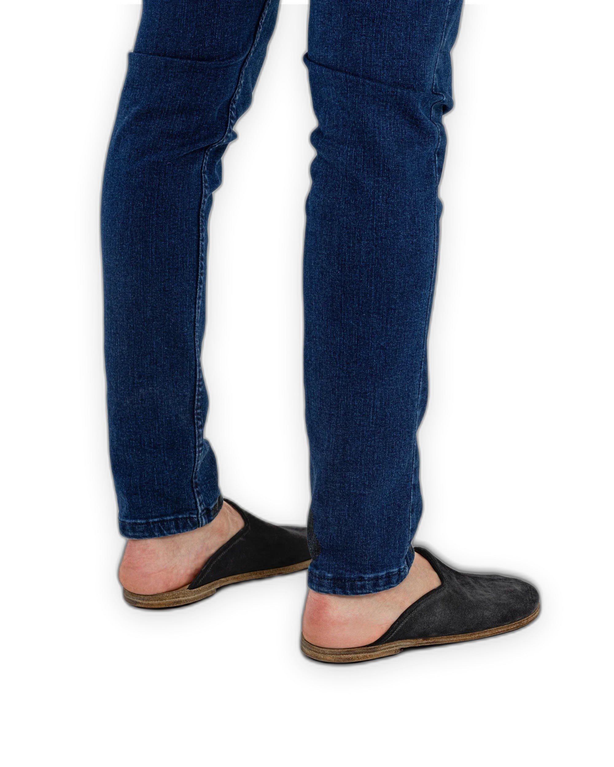 Side view Black Suede Slippers - Calf Leather Zero Drop | Bespoky