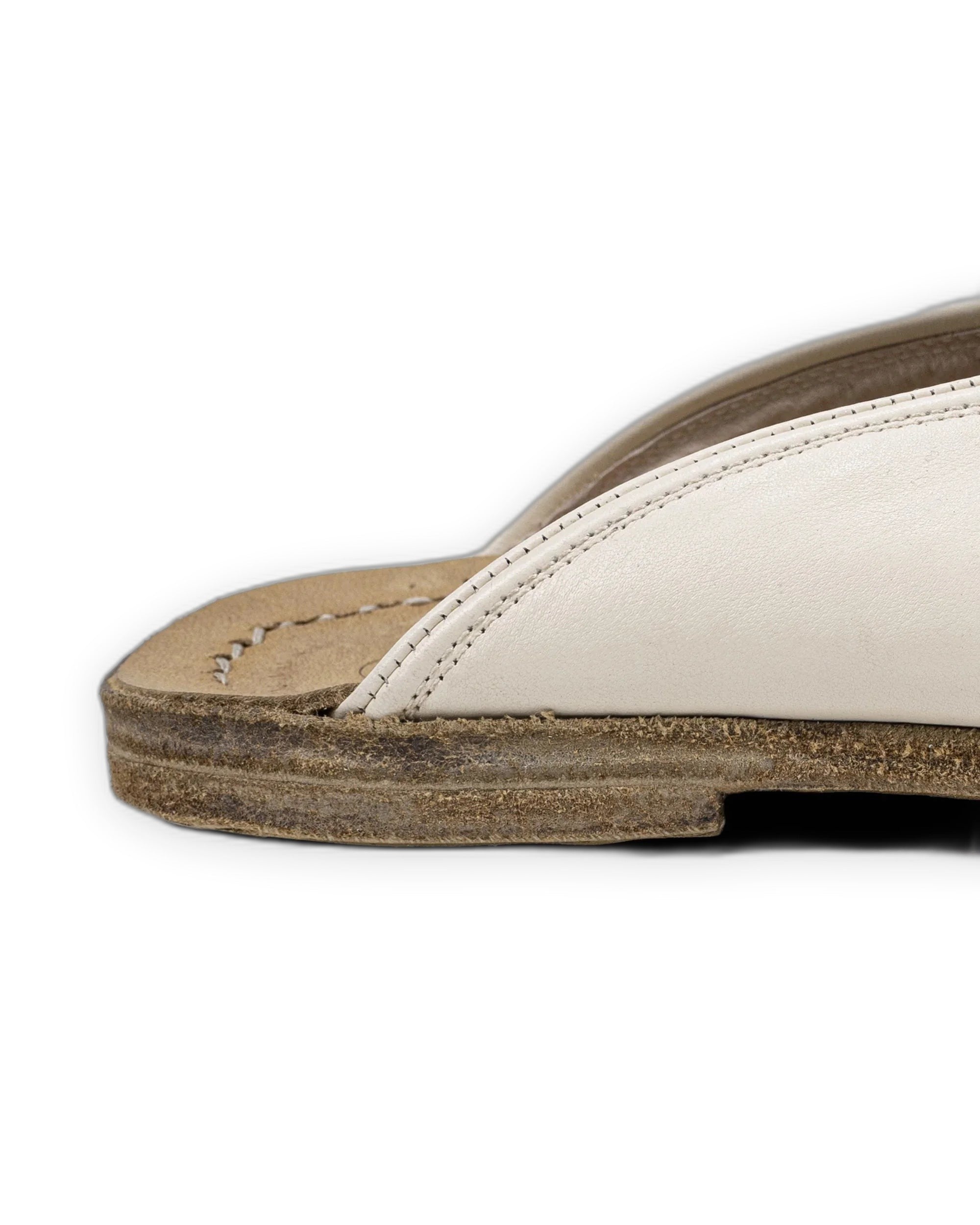 Pair Cream Slippers - Barefoot Wide Toe Calf Leather | Bespoky