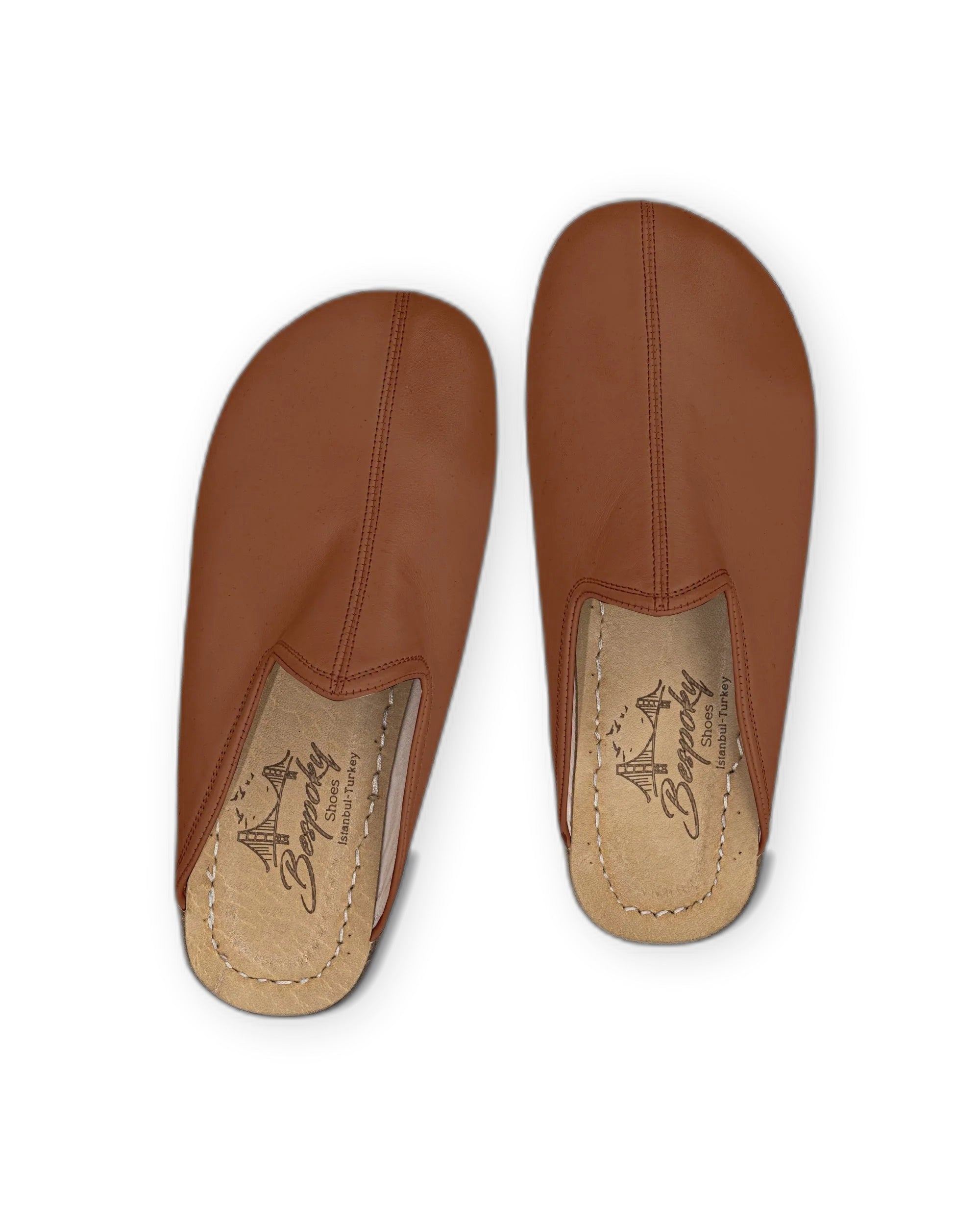 Back view Dark Brown Slippers - Calf Leather Handcrafted | Bespoky
