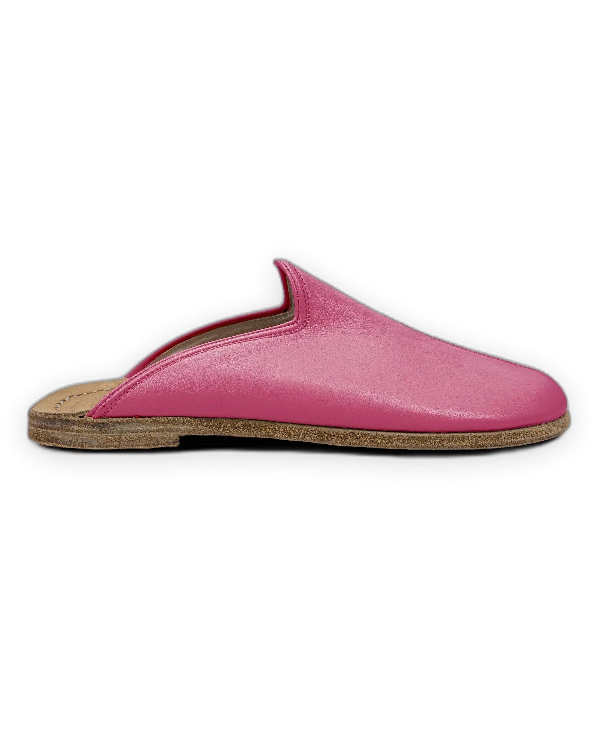 Side view Fuchsia Slippers - Calf Leather Zero Drop | Bespoky