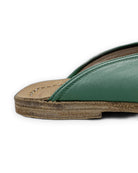 Back view Green Slippers - Calf Leather Handcrafted | Bespoky