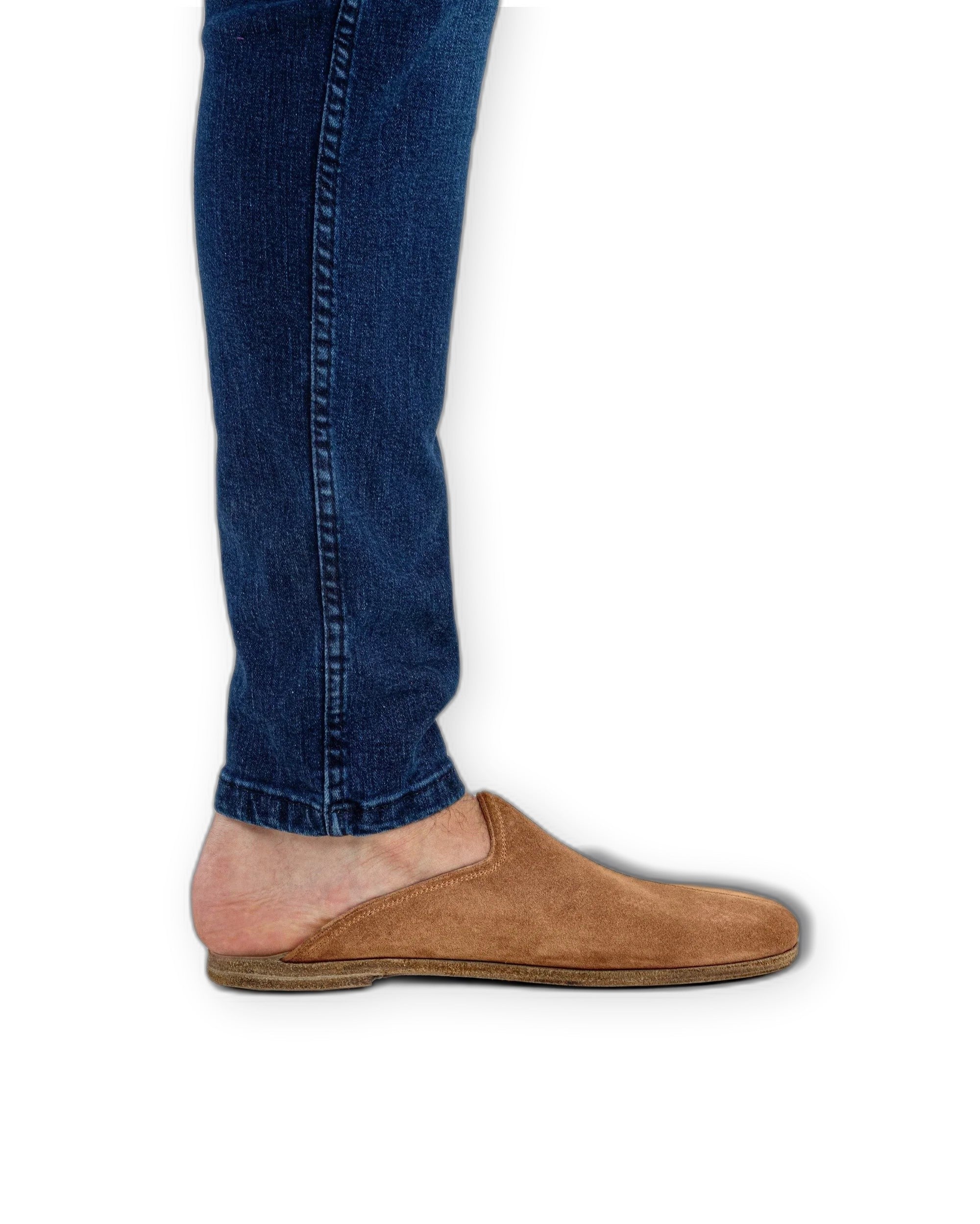 Pair Suede Slippers - Barefoot Wide Toe Calf Leather | Bespoky