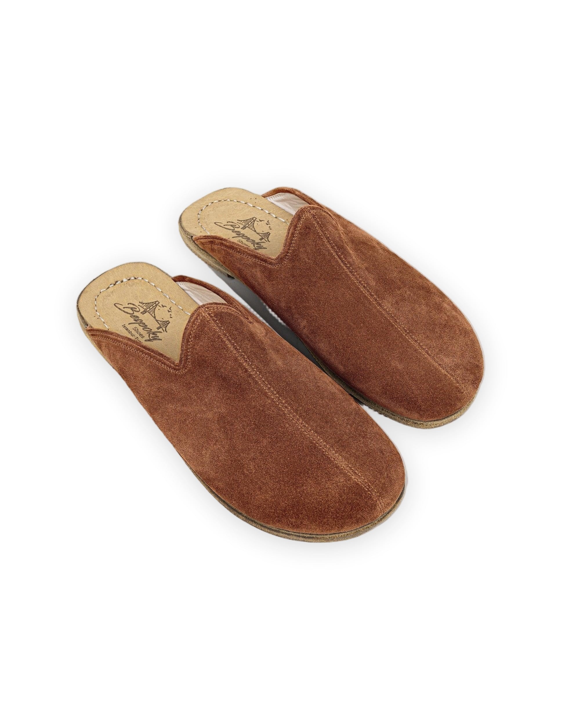 Men's Suede Slippers - Handcrafted Calf Leather Wide Toe Box | Bespoky