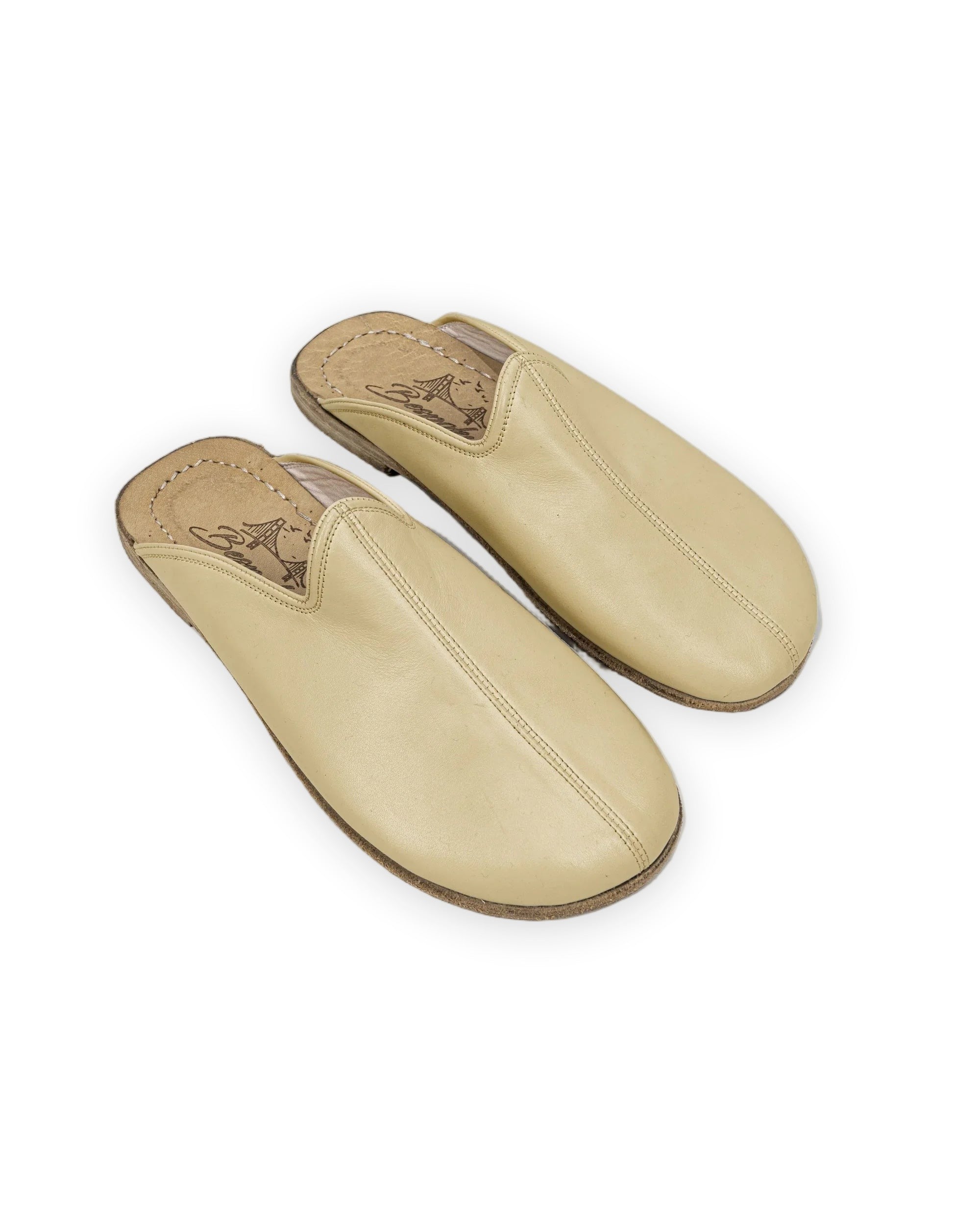 Men's Yellow Slippers - Handcrafted Calf Leather Wide Toe Box | Bespoky