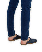 Top view Navy Suede Slippers - Handcrafted Calf Leather | Bespoky