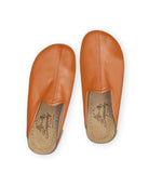 Side view Orange Slippers - Calf Leather Zero Drop | Bespoky