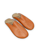 Men's Orange Slippers - Handcrafted Calf Leather Wide Toe Box | Bespoky