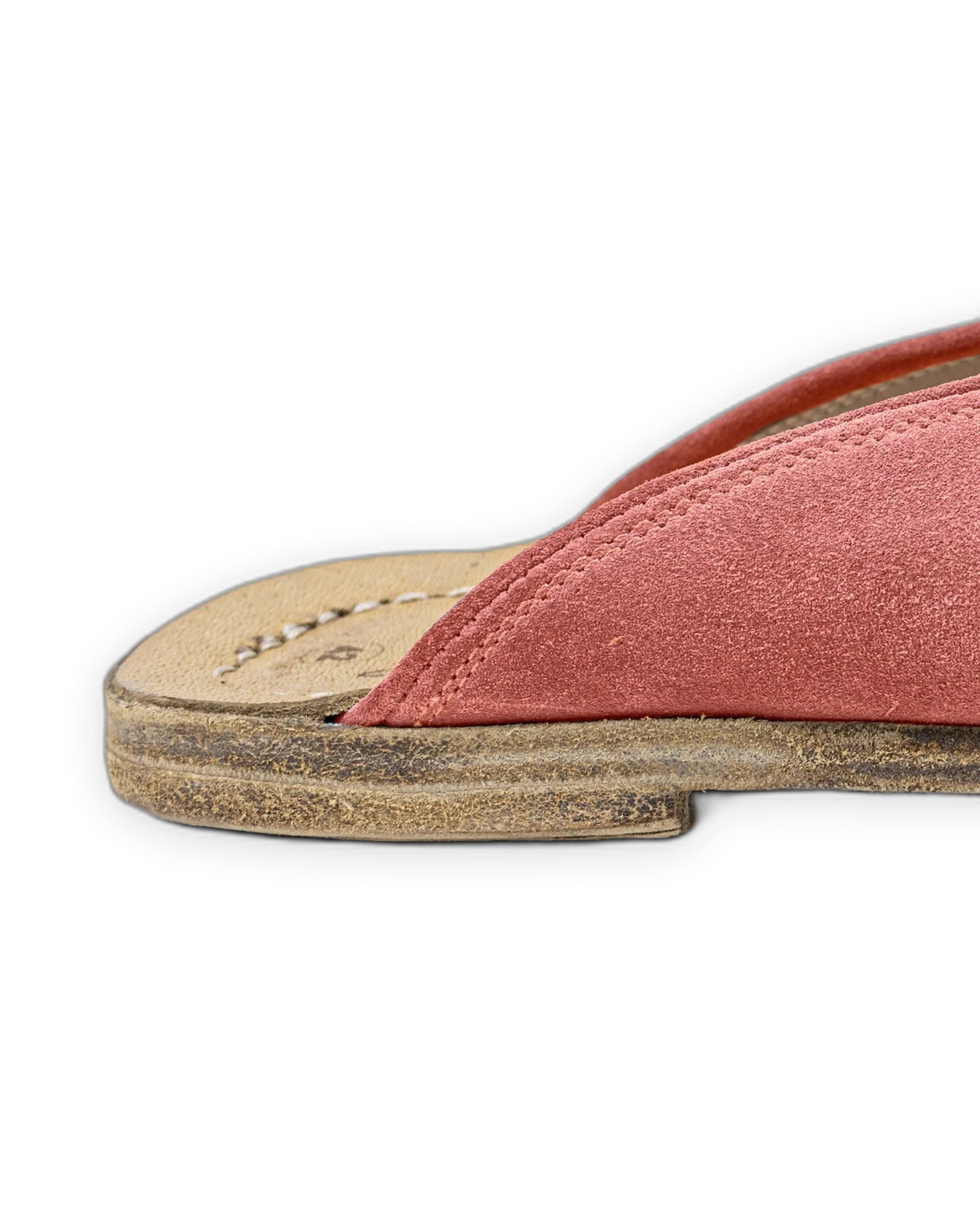 Side view Pink Suede Slippers - Calf Leather Zero Drop | Bespoky