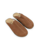 Men's Tan Nubuck Slippers - Handcrafted Calf Leather Wide Toe Box | Bespoky