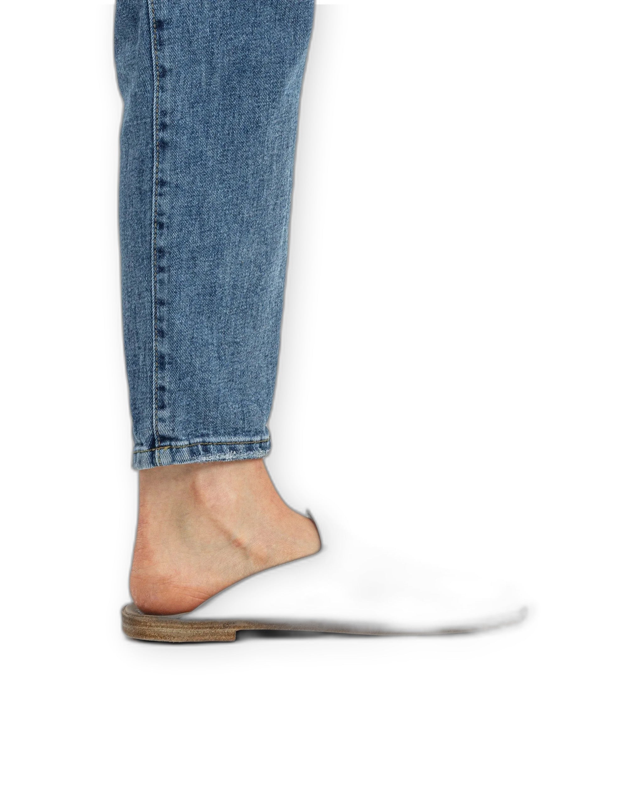 Side view White Slippers - Calf Leather Zero Drop | Bespoky