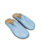 Women's Baby Blue Slippers - Handcrafted Calf Leather Wide Toe Box | Bespoky