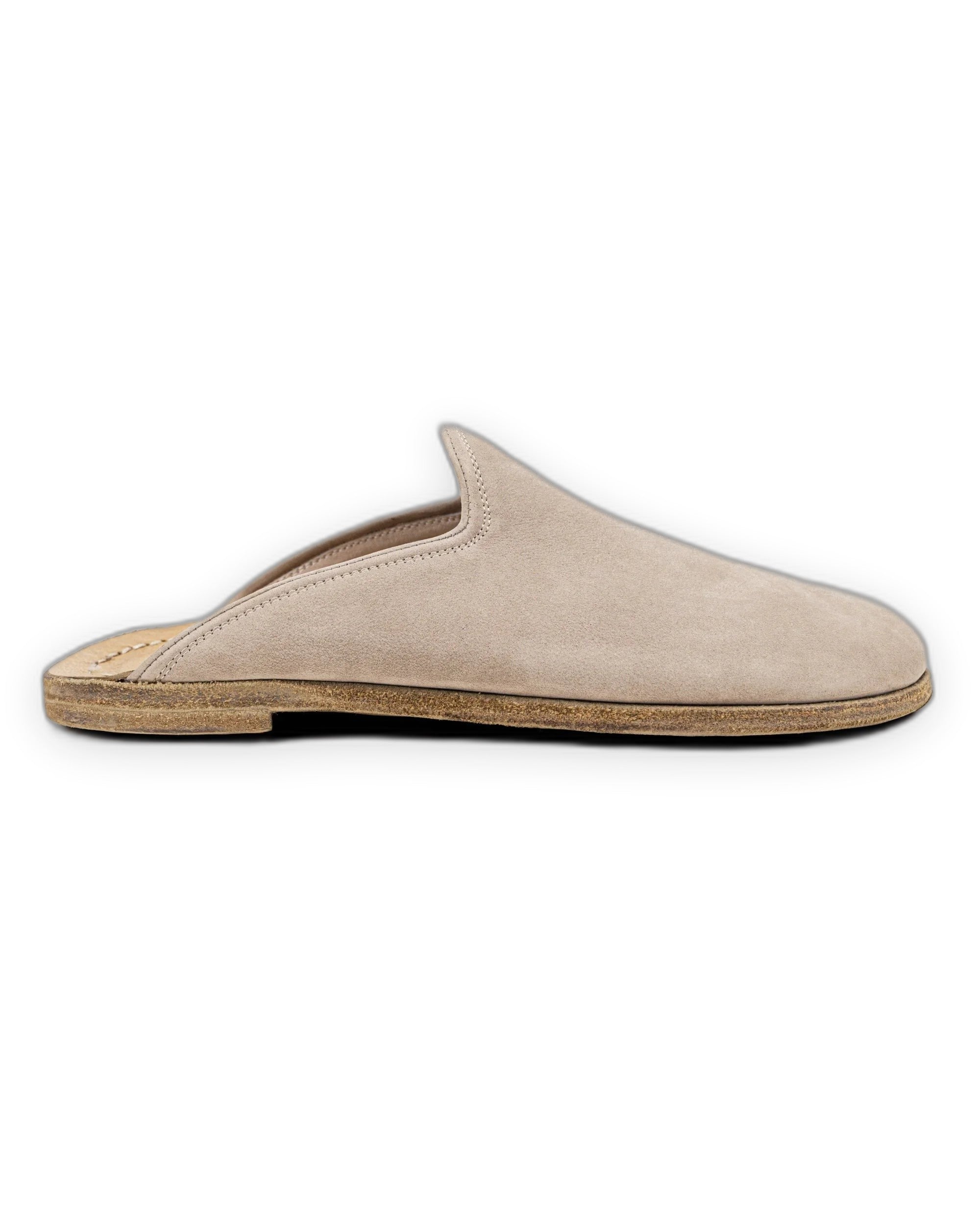 Side view Beige Slippers - Calf Leather Zero Drop | Bespoky