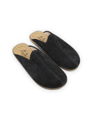 Women's Black Slippers - Handcrafted Calf Leather Wide Toe Box | Bespoky