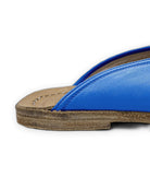 Pair Blue Slippers - Barefoot Wide Toe Calf Leather | Bespoky