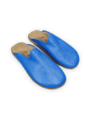 Women's Blue Slippers - Handcrafted Calf Leather Wide Toe Box | Bespoky
