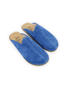 Women's Blue Slippers - Handcrafted Calf Leather Wide Toe Box | Bespoky