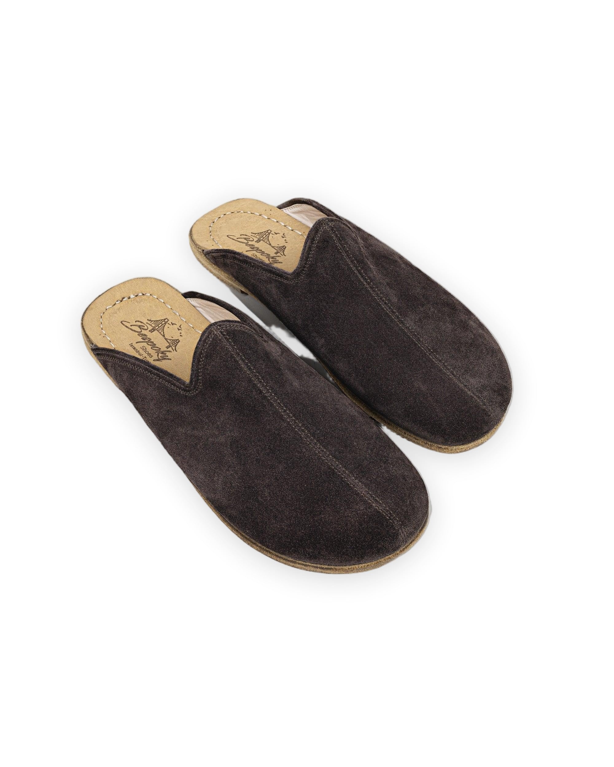 Women's Brown Slippers - Handcrafted Calf Leather Wide Toe Box | Bespoky