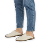 Side view Cream Slippers - Calf Leather Zero Drop | Bespoky