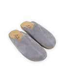 Women's Grey Slippers - Handcrafted Calf Leather Wide Toe Box | Bespoky