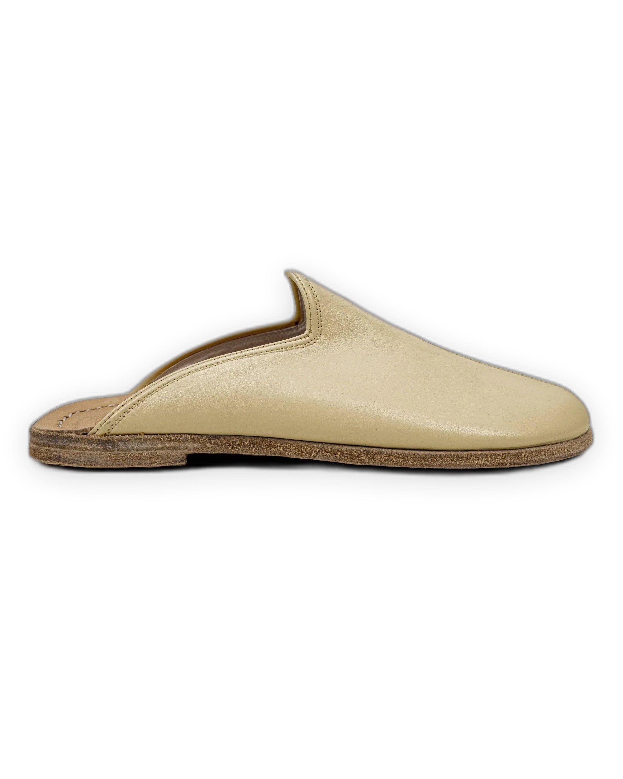 Detail Yellow Slippers - Handcrafted Calf Leather Turkey | Bespoky
