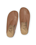 Pair Tan Slippers - Barefoot Wide Toe Calf Leather | Bespoky