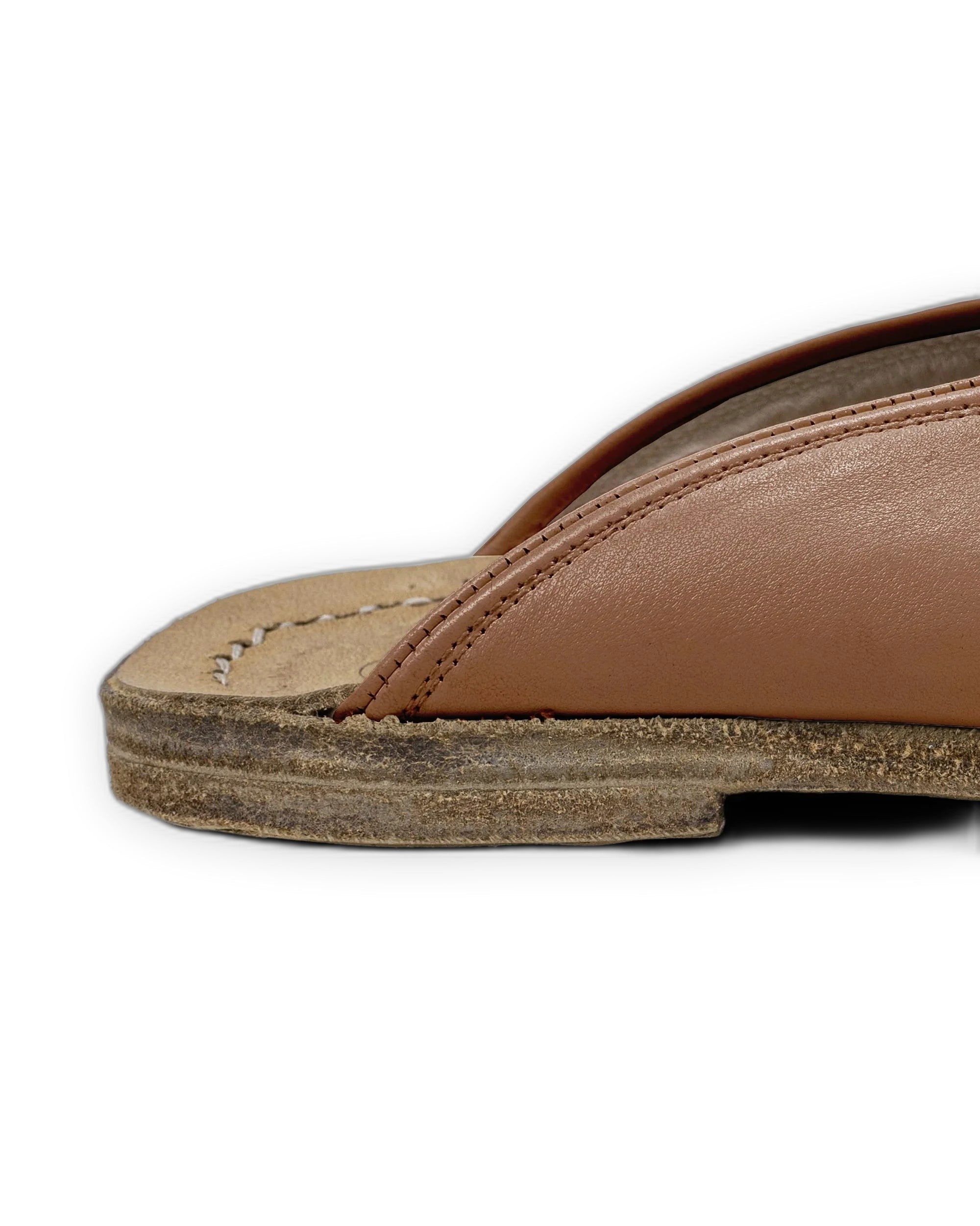 Back view Tan Slippers - Calf Leather Handcrafted | Bespoky