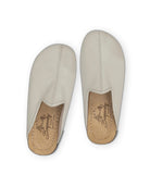 Side view Lucas Beige Slippers - Calf Leather Zero Drop | Bespoky