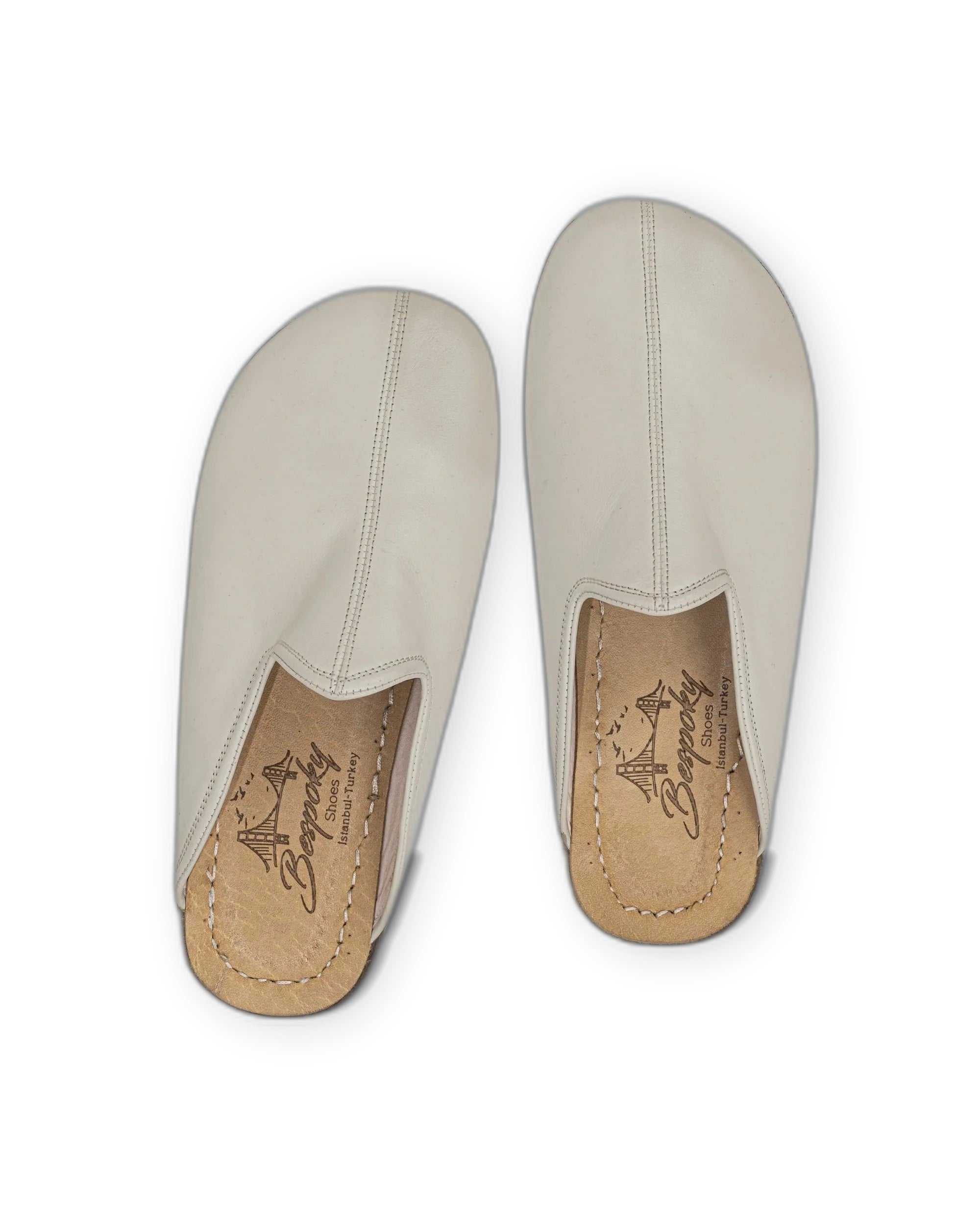 Side view Lucas Beige Slippers - Calf Leather Zero Drop | Bespoky