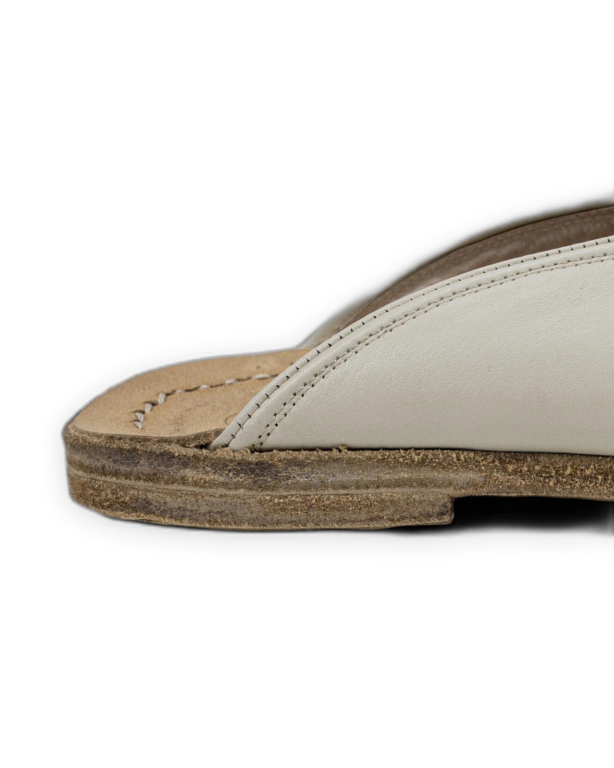 Top view Lucas Beige Slippers - Handcrafted Calf Leather | Bespoky
