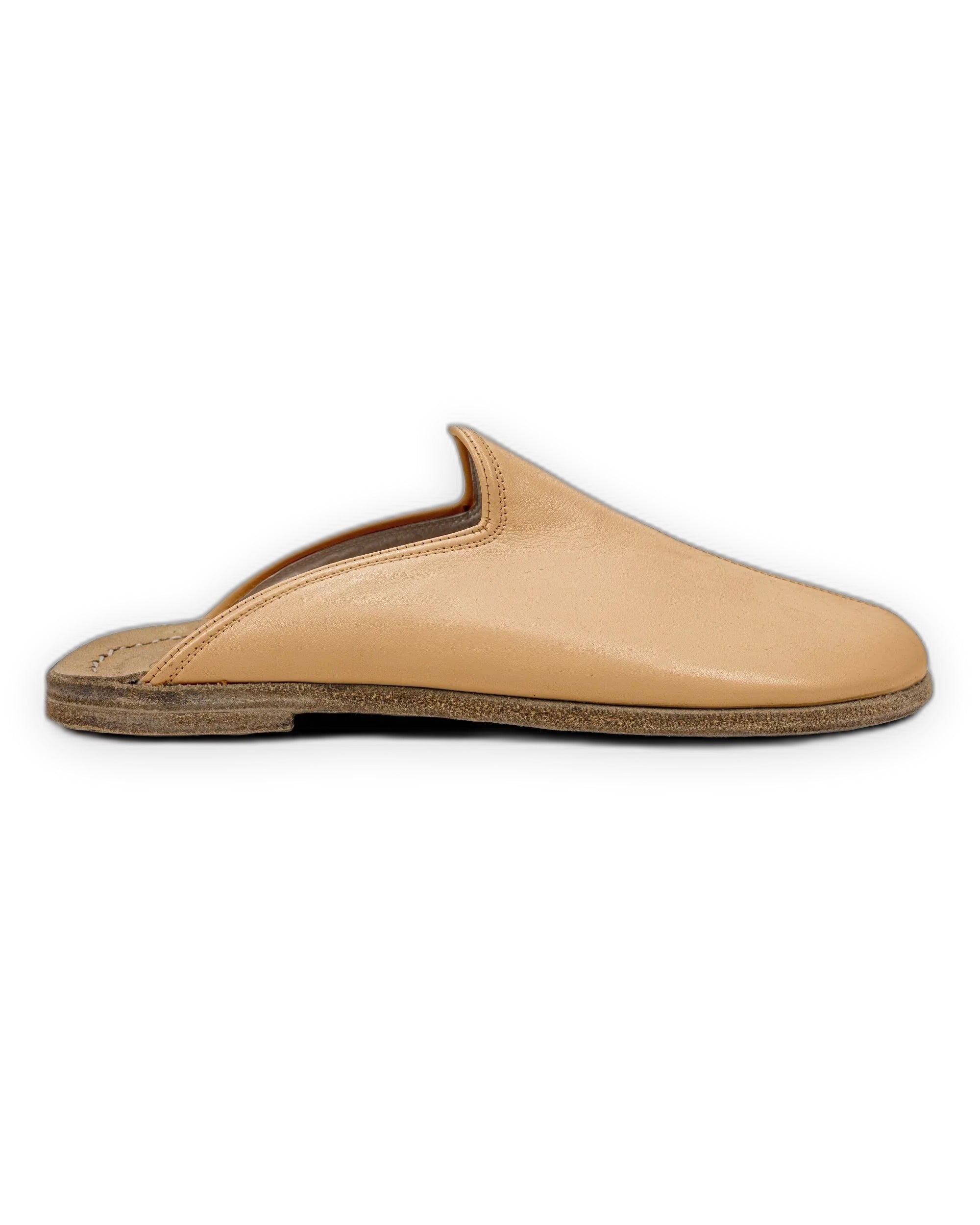 Close-up calf leather - Melon Yellow Slippers Detail | Bespoky