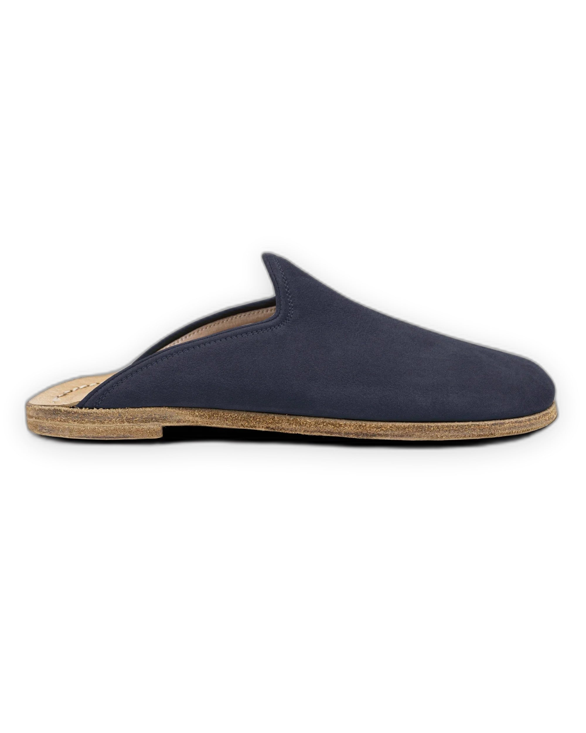 Side view Navy Slippers - Calf Leather Zero Drop | Bespoky