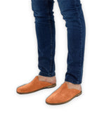 Side view Orange Slippers - Calf Leather Zero Drop | Bespoky