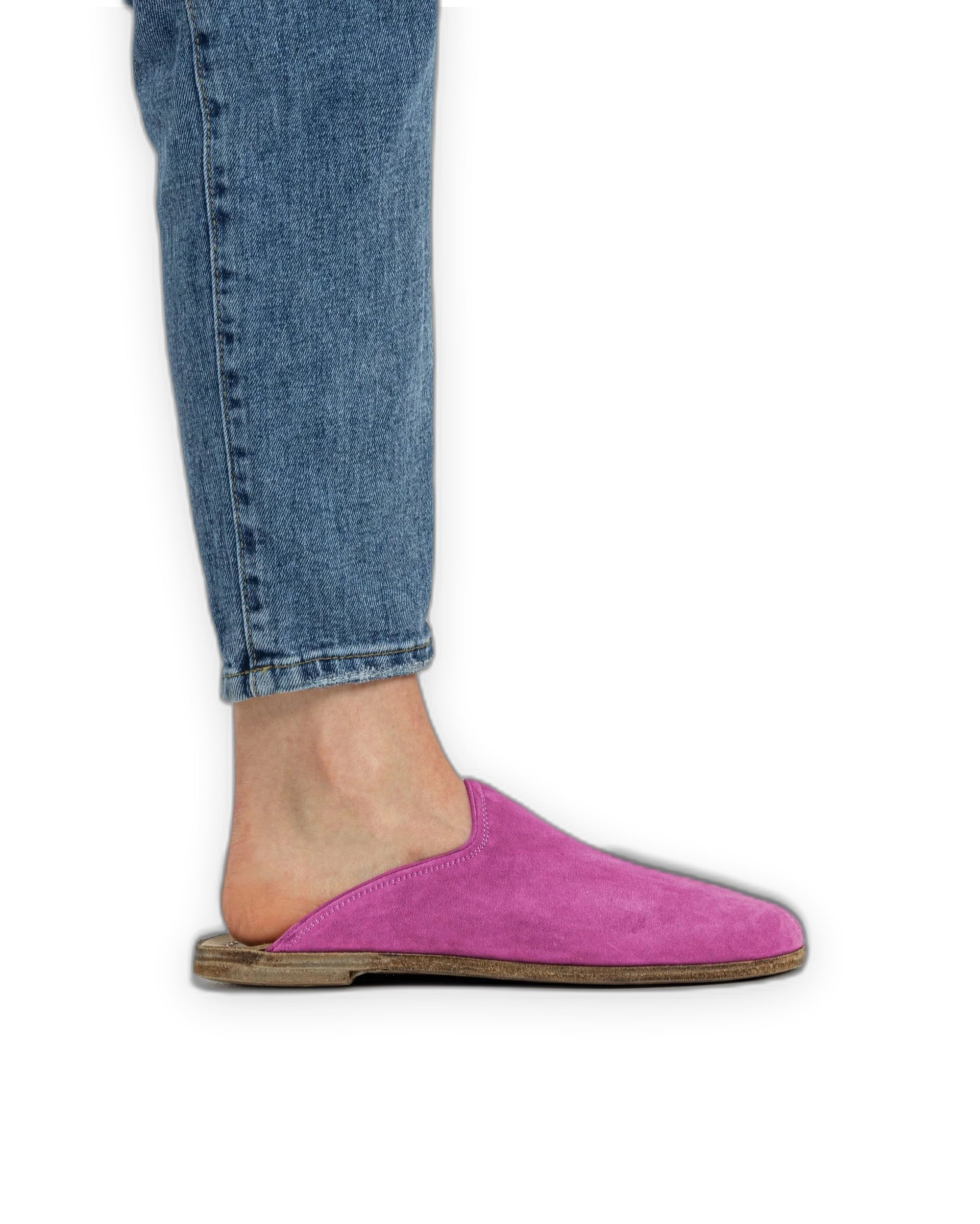 Pair Pink Slippers - Barefoot Wide Toe Calf Leather | Bespoky