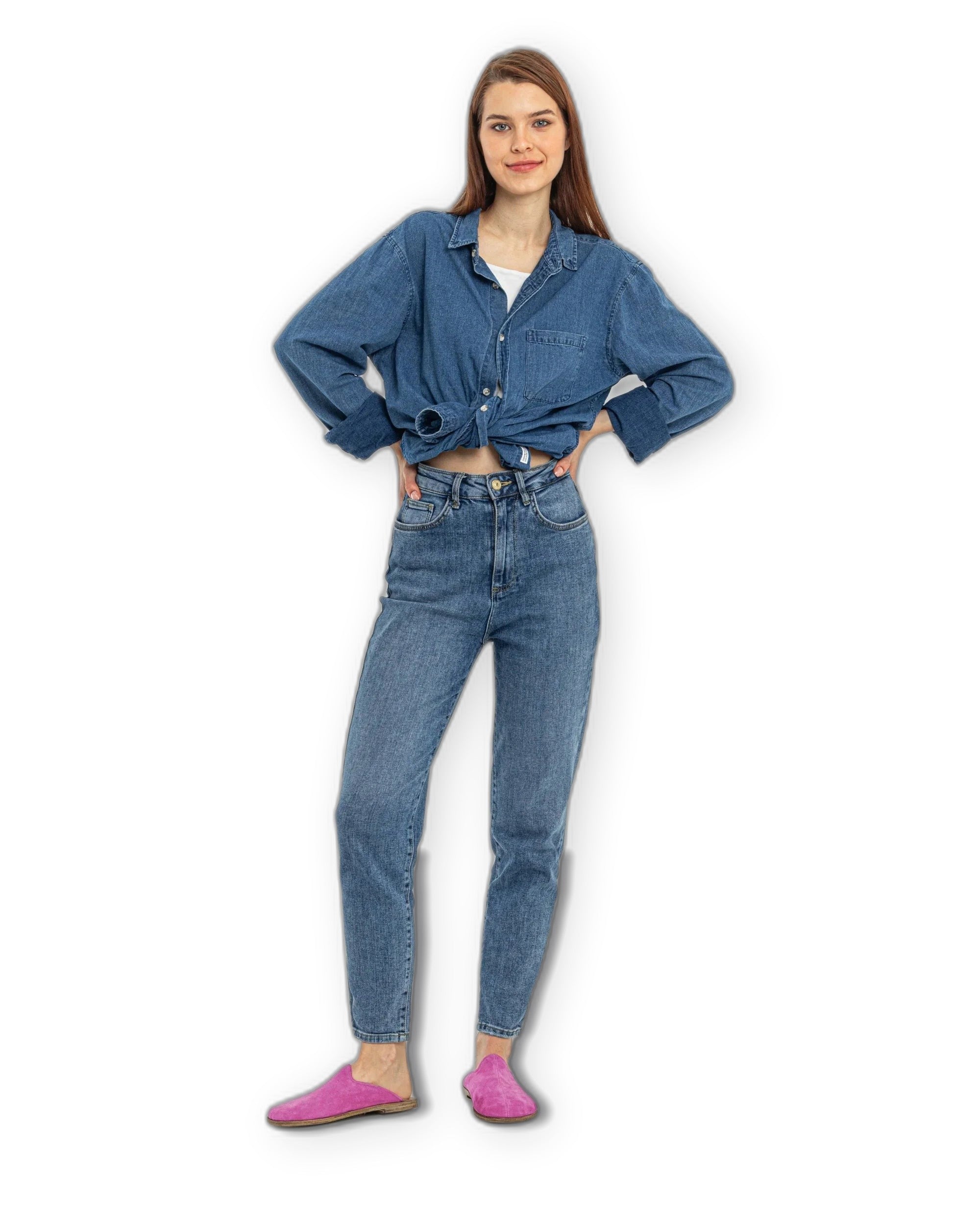 Back view Pink Slippers - Calf Leather Handcrafted | Bespoky