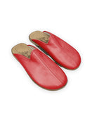 Women's Red Slippers - Handcrafted Calf Leather Wide Toe Box | Bespoky