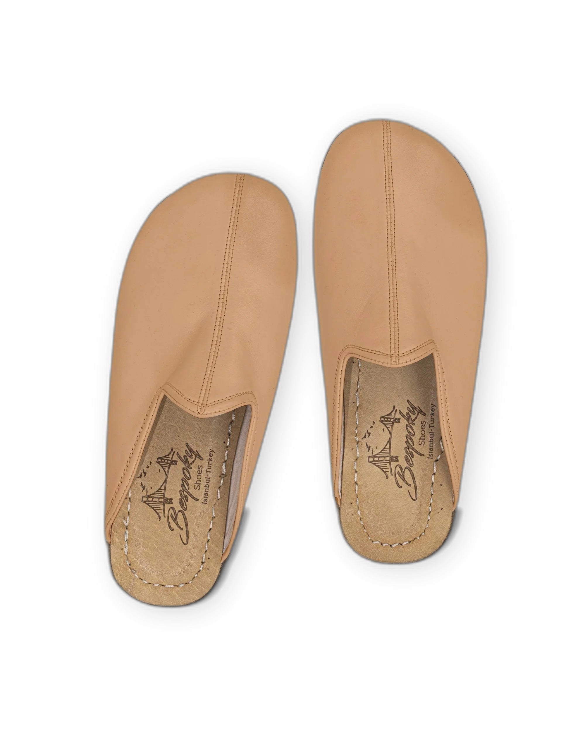 Pair Undyed Slippers - Barefoot Wide Toe Calf Leather | Bespoky