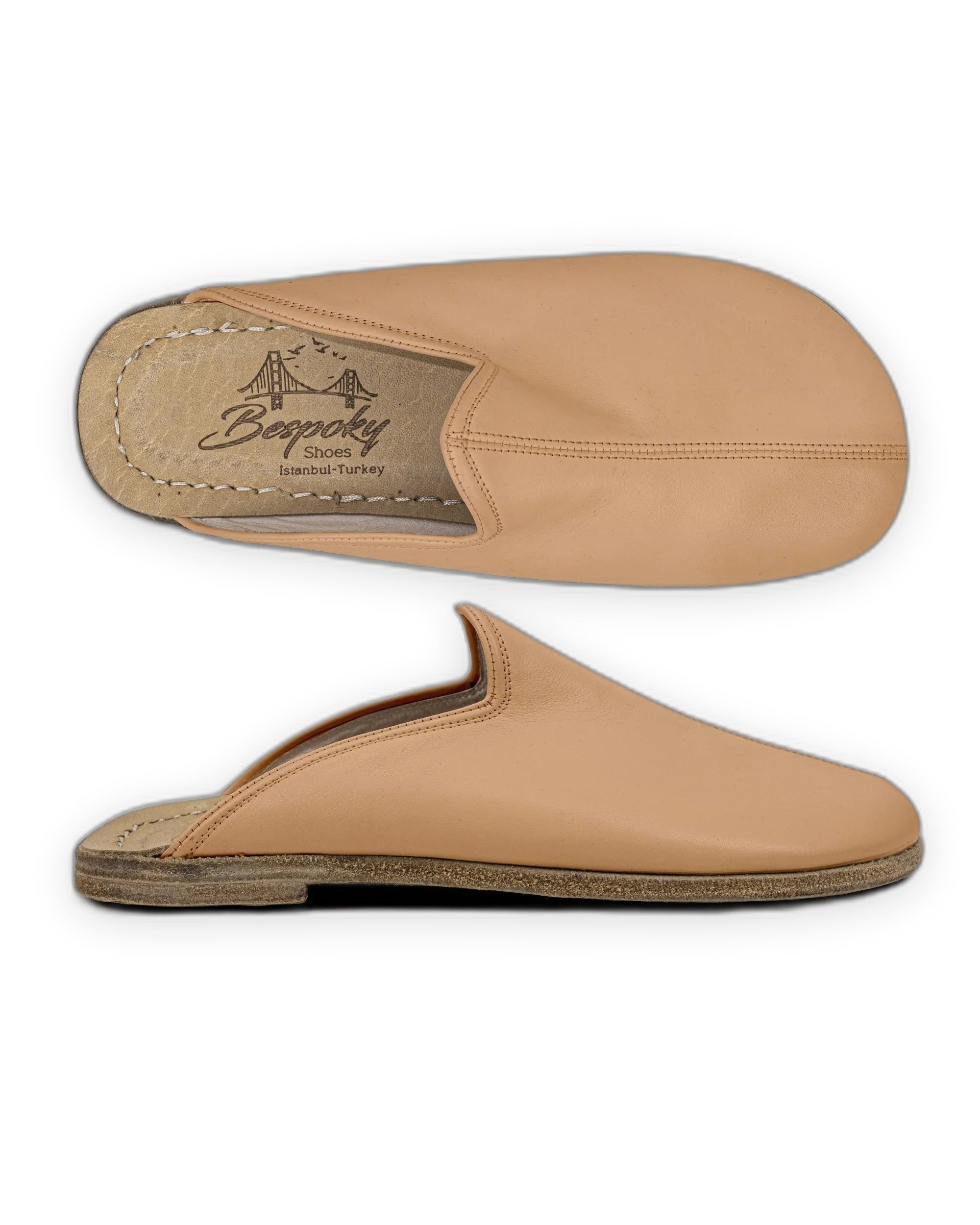 Women's Undyed Slippers - Handcrafted Calf Leather Wide Toe Box | Bespoky