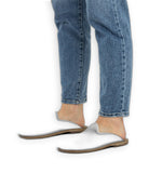 Side view White Slippers - Calf Leather Zero Drop | Bespoky