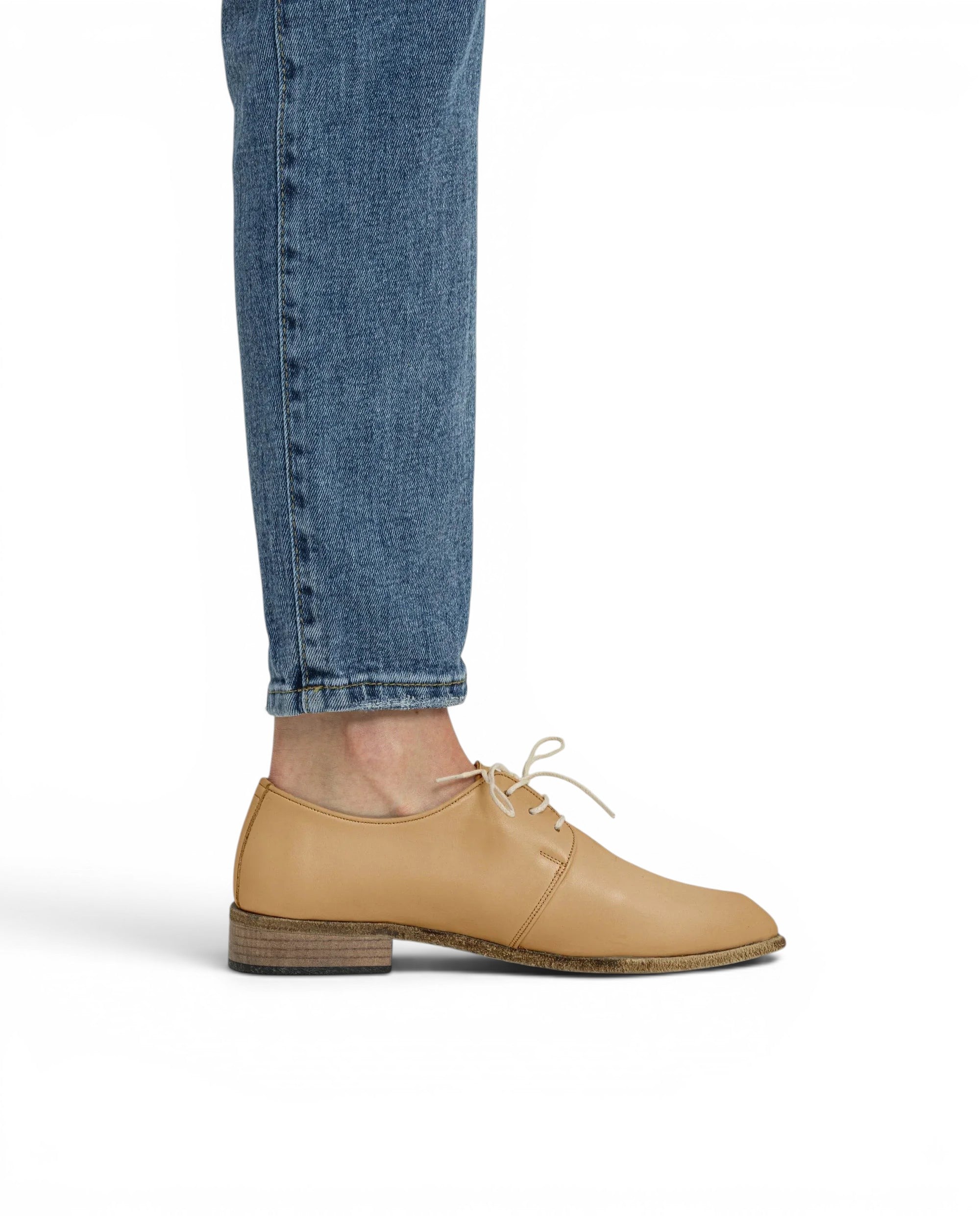 Pair Melon Yellow Pointed Toe Oxford - Barefoot Wide Toe Calf Leather | Bespoky