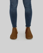 Detail Dark Tan Chelsea Boots - Handcrafted Calf Leather Turkey | Bespoky