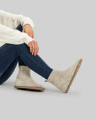 Men's Cream Suede Chelsea Boots - Handcrafted Calf Leather Wide Toe Box | Bespoky
