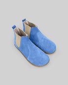 Men's Blue Suede Chelsea Boots - Handcrafted Calf Leather Wide Toe Box | Bespoky