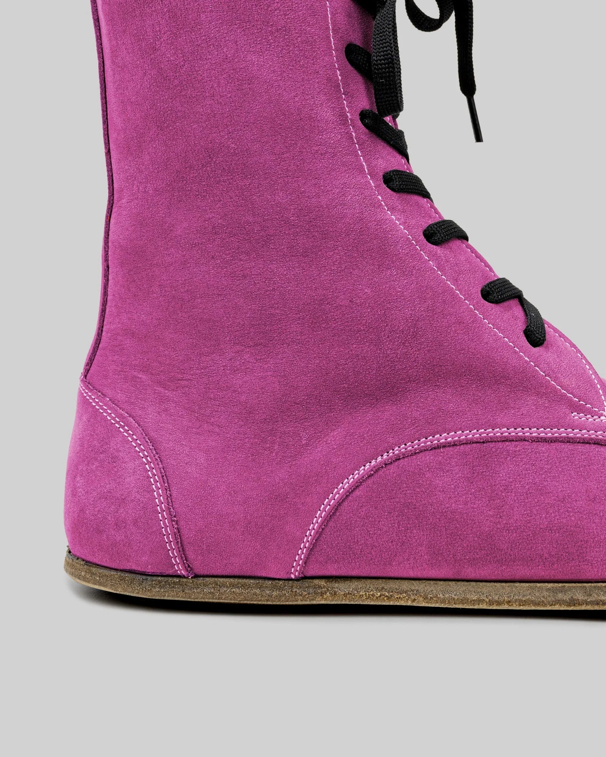 Top view Pink Nubuck Barefoot Boot - Handcrafted Calf Leather | Bespoky